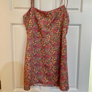 Floral Tie-Strap Mini Dress by RESA